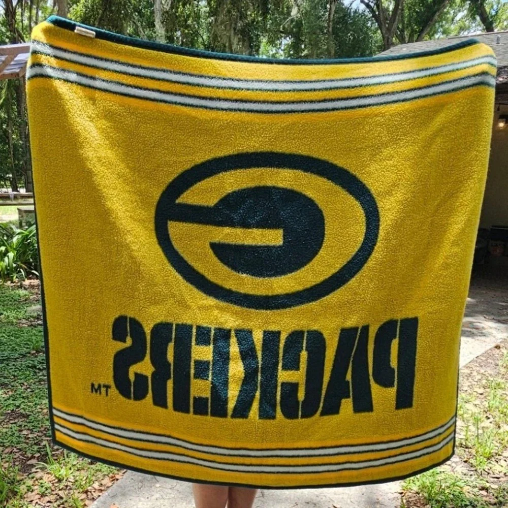 Green Bay Packers Biederlack Vintage Stadium Blanket Reversible Fleece Throw USA
